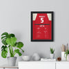 Nigel Mansell 1987 British Grand Prix Win Poster - 5 Race Suit Print framed on a living room wall