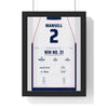 Nigel Mansell 1994 Australian Grand Prix Win Poster - 2 Race Suit Print framed in a black frame, ready to hang