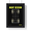 Night Session Padel print framed in a black frame, ready to hang