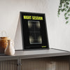 Night Session Padel print framed and leaning on a sideboard