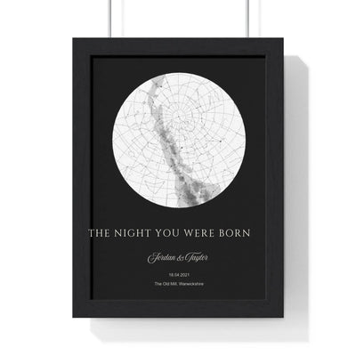 Personalised The Night You Were Born Star Map Print – Black