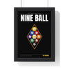 Nine Ball Pool print framed in a black frame, ready to hang