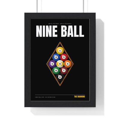Nine Ball Pool print framed in a black frame, ready to hang