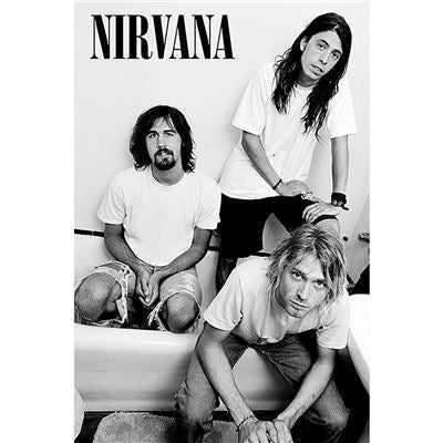 Framed Nirvana Black and White Band Photo maxi poster