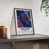 Framed Nissan Stadium - Tennessee Titans map print