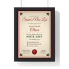 Personalised Santa's Nice List Certificate Print - framed parchment certificate