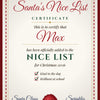 Personalised Santa's Nice List Certificate Print - white paper design