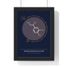 Noradrenaline Molecule print framed in a black frame, ready to hang