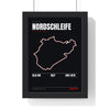 Nordschleife print framed in a black frame, ready to hang