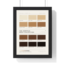 Norfolk Brew Colour Chart in a black frame