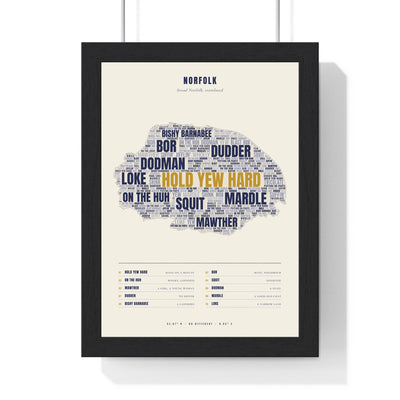 Norfolk Sayings Print in a black frame