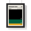 Northampton Saints colour swatch print framed in Poster Kingz black frame