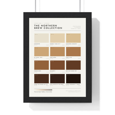 Northern Brew Colour Chart in a black frame