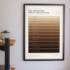 Northern Gravy Colour Chart framed on a wall