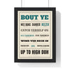 Northern Irish Slang Print in a black frame