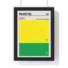 Framed Norwich City colour swatch print