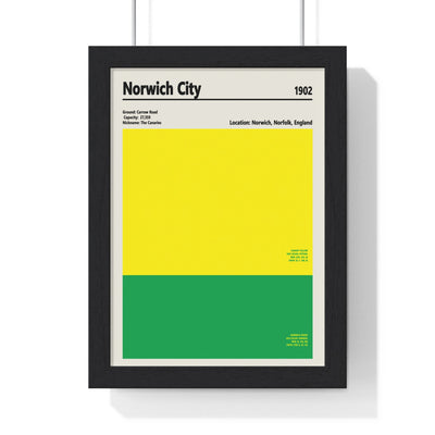 Framed Norwich City colour swatch print