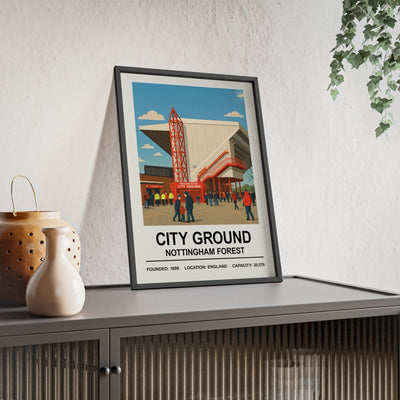 Nottingham Forest City Ground Stadium Print - Poster Kingz - A5 (unframed) 5.8 × 8.3 in - 