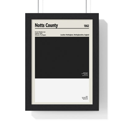 Framed Notts County colour swatch print