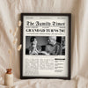 Personalised Newspaper Front Page Print - Lifestyle - leaning in a frame with dried flowers
