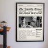 Personalised Newspaper Front Page Print - Lifestyle - hanging on a living room wall