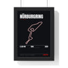 Nürburgring Circuit print framed in a black frame, ready to hang
