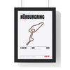 Nürburgring Circuit print White framed in a black frame, ready to hang