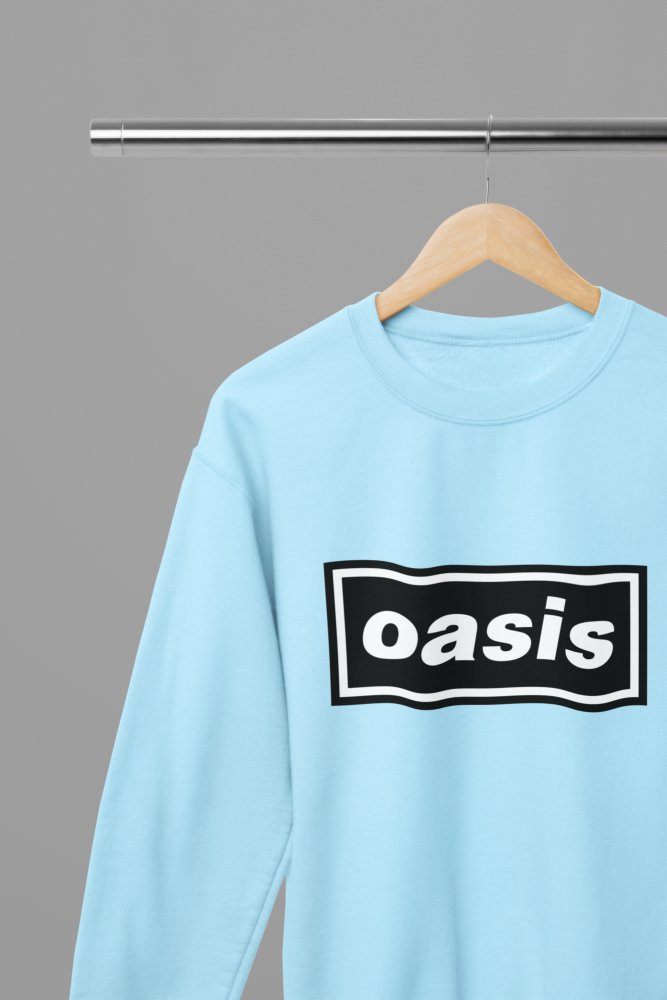 Oasis Band Logo T-Shirt/Sweatshirt - Poster Kingz - S - Blue (NEW Limited Stock) - Sweatshirt