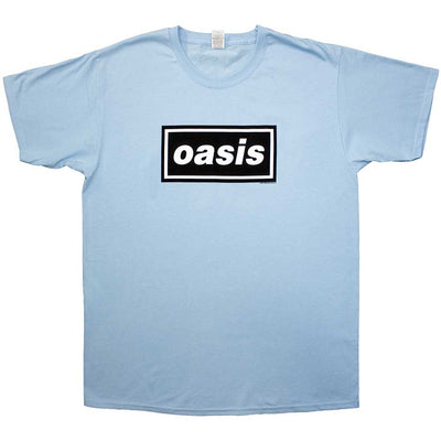 Light Blue t-shirt with Oasis Classic Box Logo - Light Blue (Official Merchandise)