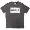 Oasis Decca Logo Stone Wash T-Shirt – Charcoal Grey (Limited Edition) (Official Merchandise) - Poster Kingz - S - 