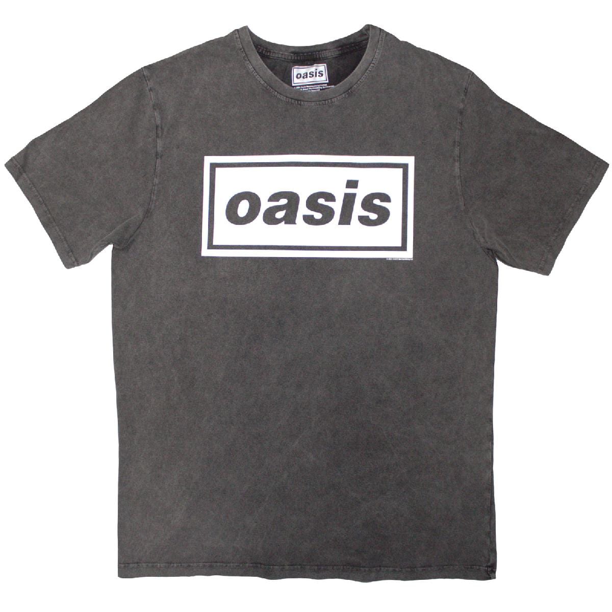 Oasis Decca Logo Stone Wash T-Shirt – Charcoal Grey (Limited Edition) (Official Merchandise) - Poster Kingz - S - 
