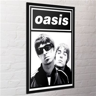 Framed Oasis Logo Black and White Band Photo maxi poster
