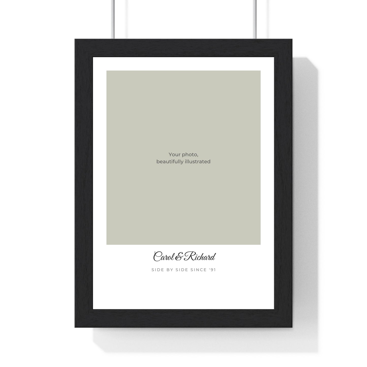Personalised couples line portrait print custom photo illustration by Poster Kingz