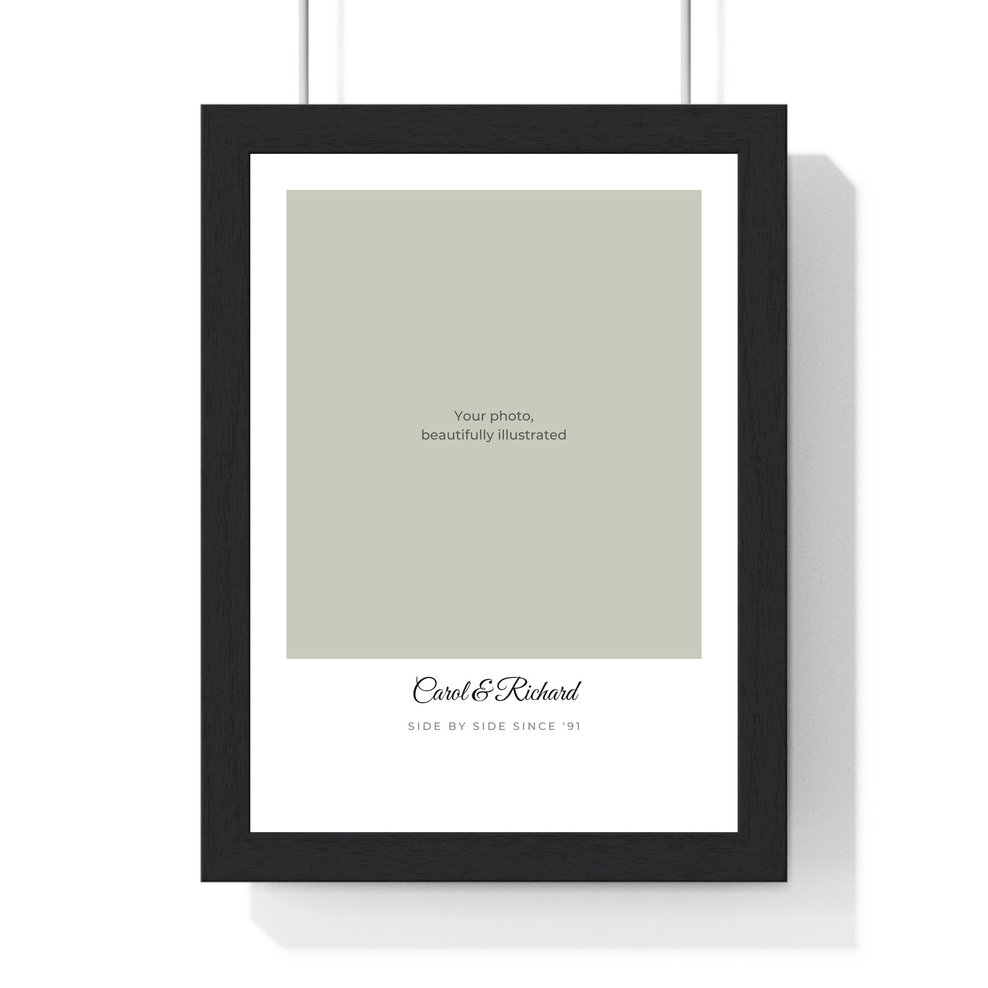 Personalised couples line portrait print custom photo illustration by Poster Kingz