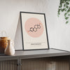 Oestrogen Molecule print framed and leaning on a sideboard