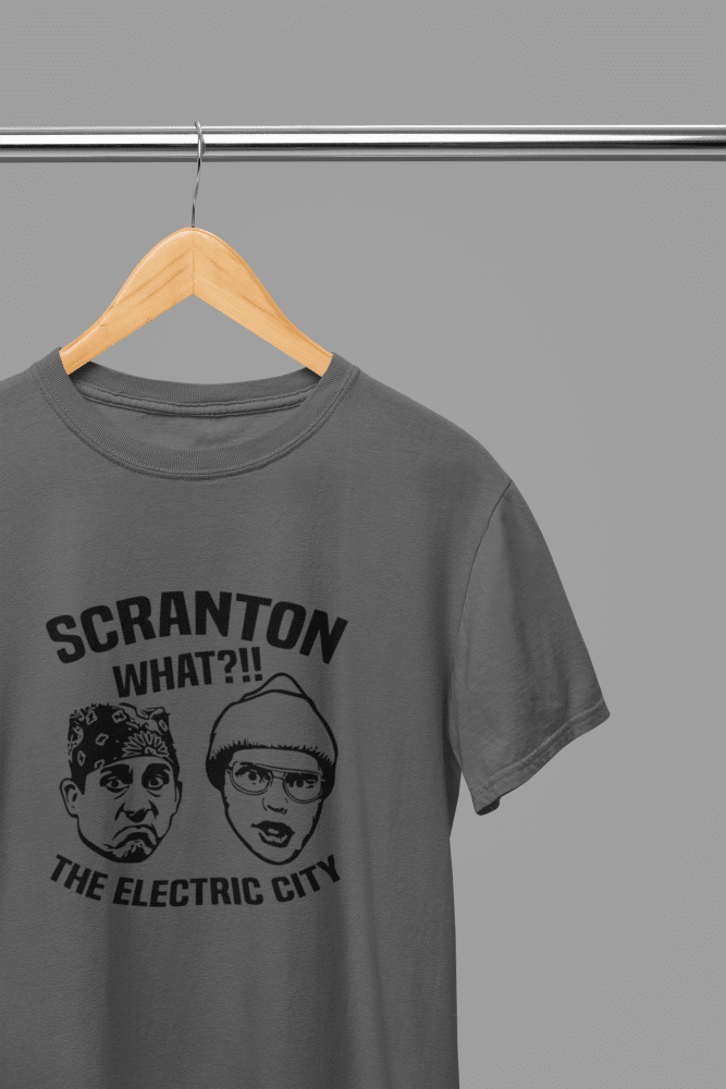 Grey t-shirt with Office TV Show Shirt - Electric City Sweatshirt Pop Culture Apparel