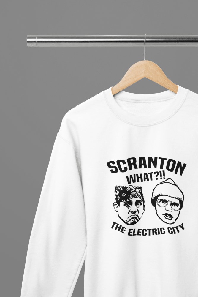 White t-shirt with Office TV Show Shirt - Electric City Sweatshirt Pop Culture Apparel