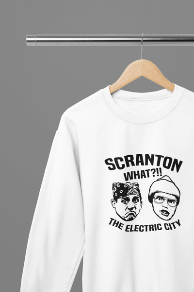 White t-shirt with Office TV Show Shirt - Electric City Sweatshirt Pop Culture Apparel