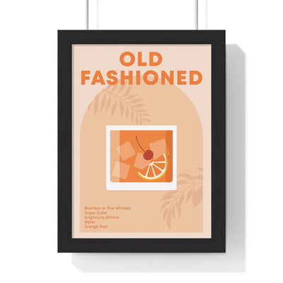 Framed Old Fashioned Cocktail Art - Classic Whiskey Home Bar Decor Print print
