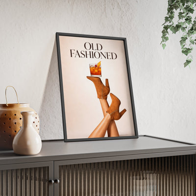 Framed Old Fashioned Cocktail Fashion - Home Bar Print print