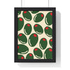 Framed Olive Pattern Kitchen Print - Mediterranean Food Decor print