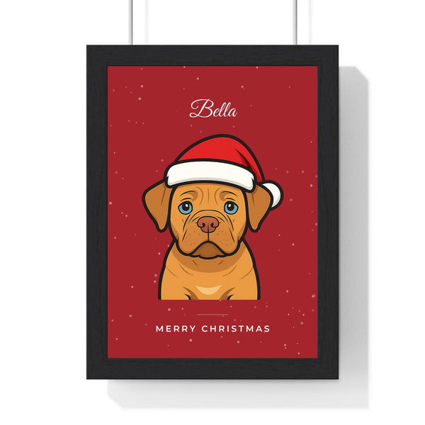 Personalised Christmas Pet Portrait Print | Custom Santa Hat Dog & Cat Art