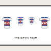 Personalised Family Football Shirt Print | Custom Team Names & Numbers (Landscape)