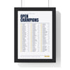 Open Champions Golf print framed in a black frame, ready to hang