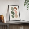 Organic Forms Abstract Print - Home Office Wall Art framed and leaning on a sideboard
