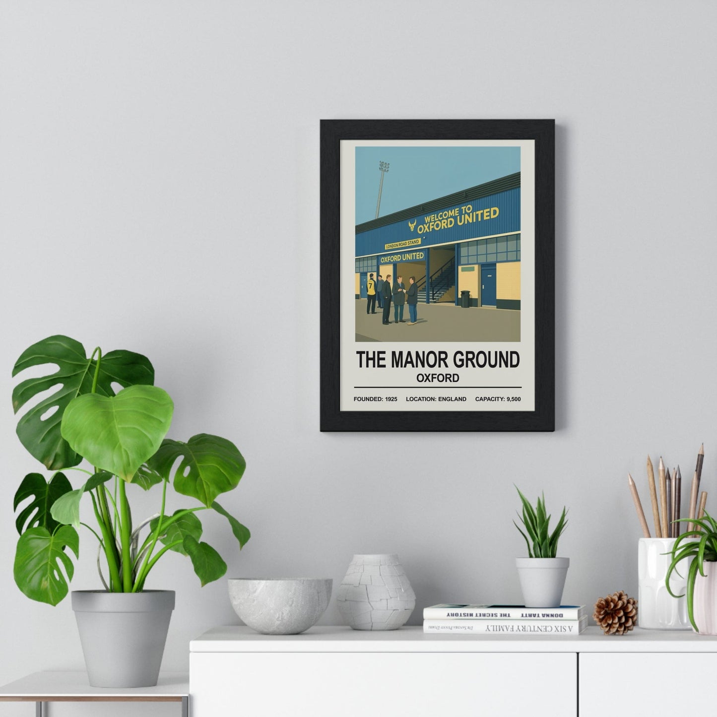 Oxford United The Manor Ground Stadium Print - Poster Kingz - A5 (unframed) 5.8 × 8.3 in - 