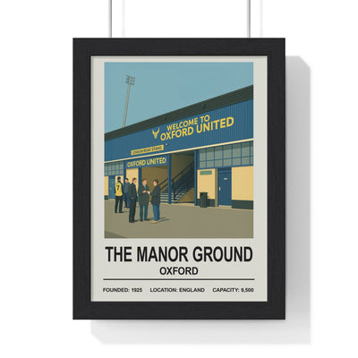Framed Oxford United The Manor Ground Stadium poster