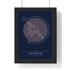 Oxytocin Molecule print framed in a black frame, ready to hang