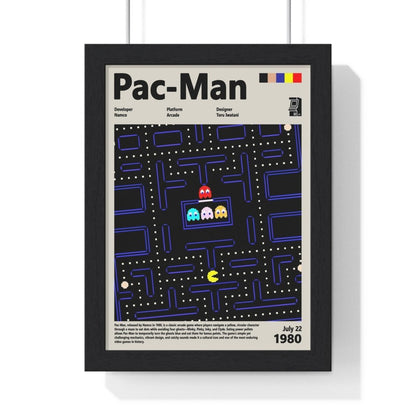 Pac - Man 1980 - Video Game Info minimalist Poster - Poster Kingz