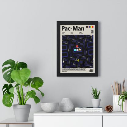 Pac - Man 1980 - Video Game Info minimalist Poster - Poster Kingz